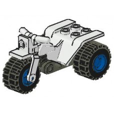 Part 30187c03 Tricycle Complete Assembly with Dark Gray Chassis and Blue Wheels 